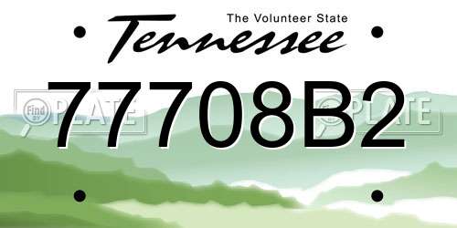77708B2 Tennessee License Plate