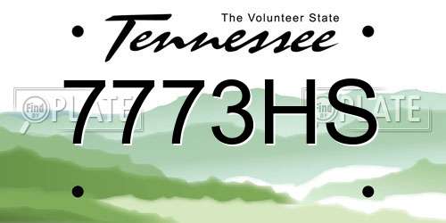 7773HS Tennessee License Plate