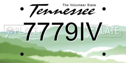 7779IV Tennessee License Plate