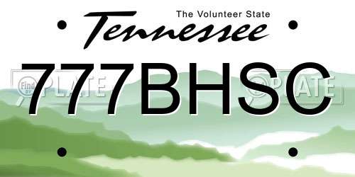 777BHSC Tennessee License Plate