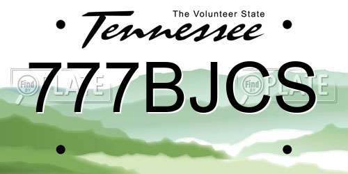 777BJCS Tennessee License Plate