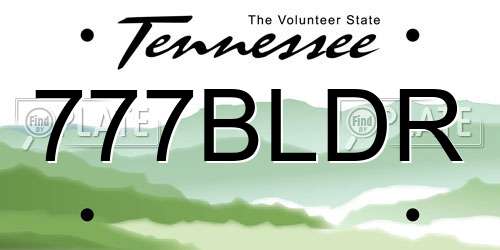 777BLDR Tennessee License Plate