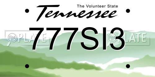777SI3 Tennessee License Plate