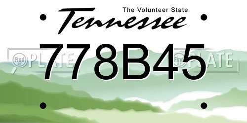 778B45 Tennessee License Plate