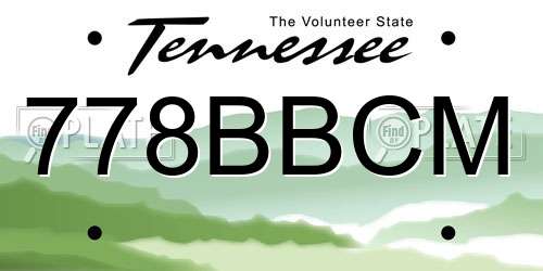 778BBCM Tennessee License Plate