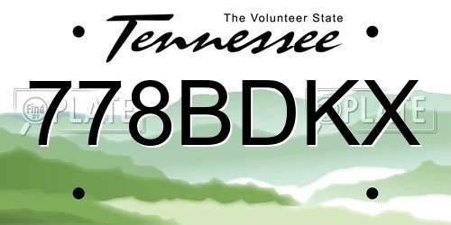 778BDKX Tennessee License Plate