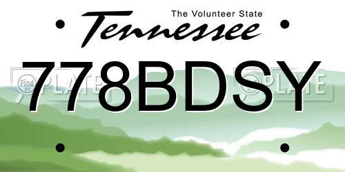 778BDSY Tennessee License Plate