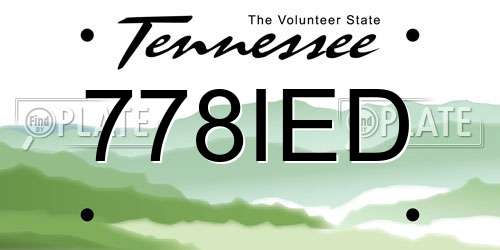778IED Tennessee License Plate