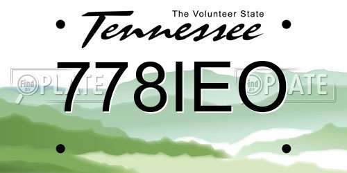 778IEO Tennessee License Plate