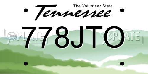 778JTO Tennessee License Plate