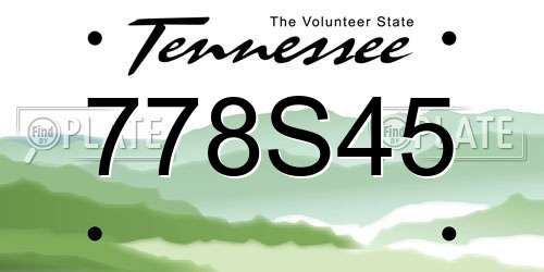 778S45 Tennessee License Plate