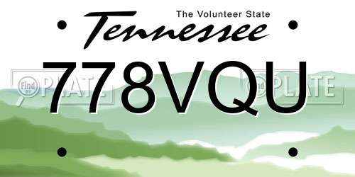 778VQU Tennessee License Plate