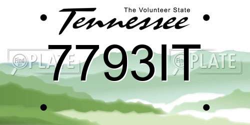 7793IT Tennessee License Plate