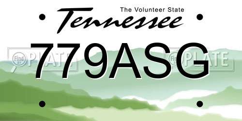 779ASG Tennessee License Plate