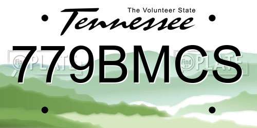 779BMCS Tennessee License Plate