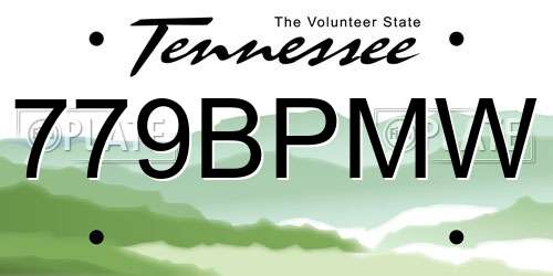779BPMW Tennessee License Plate