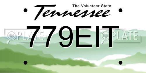 779EIT Tennessee License Plate