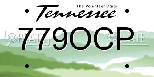 779OCP Tennessee License Plate