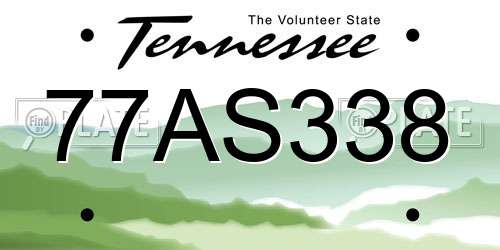 77AS338 Tennessee License Plate