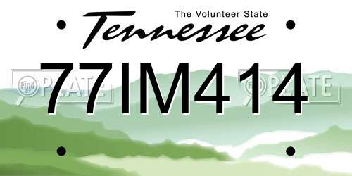 77IM414 Tennessee License Plate