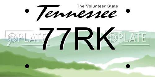 77RK Tennessee License Plate