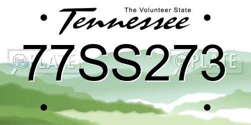 77SS273 Tennessee License Plate
