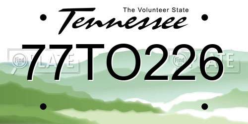 77TO226 Tennessee License Plate