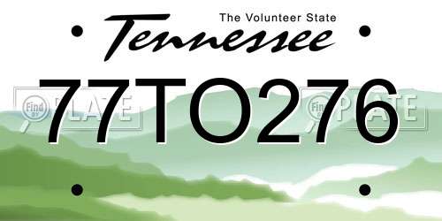 77TO276 Tennessee License Plate