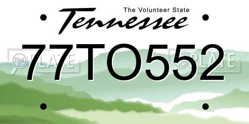 77TO552 Tennessee License Plate