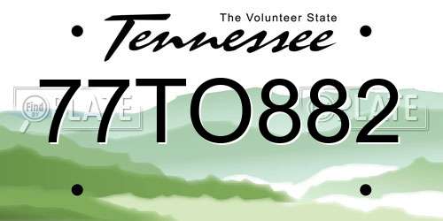 77TO882 Tennessee License Plate