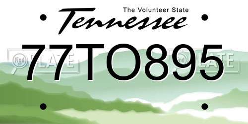 77TO895 Tennessee License Plate