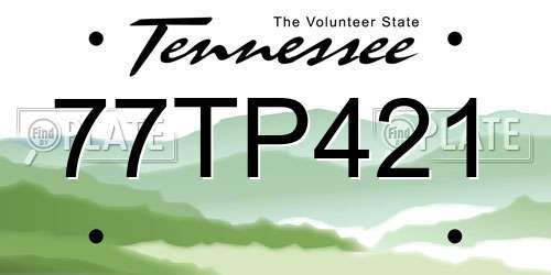 77TP421 Tennessee License Plate