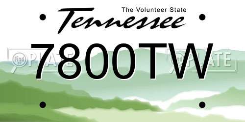 7800TW Tennessee License Plate