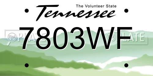 7803WF Tennessee License Plate