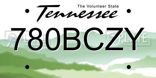 780BCZY Tennessee License Plate