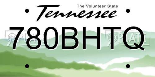 780BHTQ Tennessee License Plate