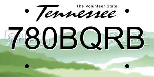 780BQRB Tennessee License Plate