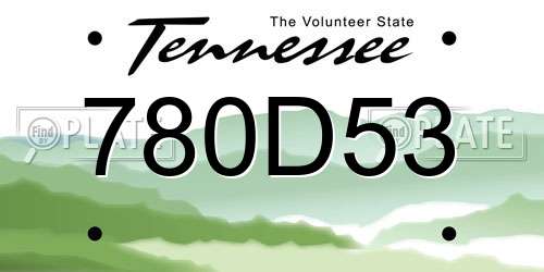 780D53 Tennessee License Plate