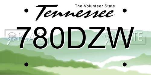 780DZW Tennessee License Plate
