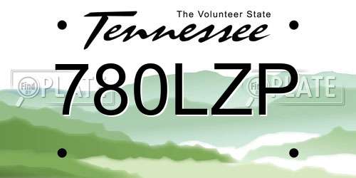 780LZP Tennessee License Plate
