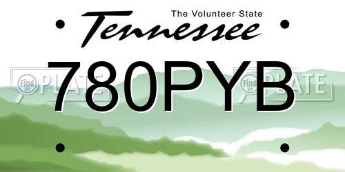 780PYB Tennessee License Plate