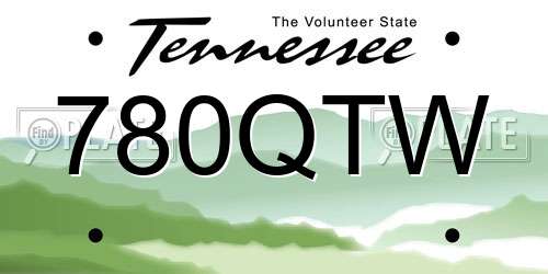 780QTW Tennessee License Plate