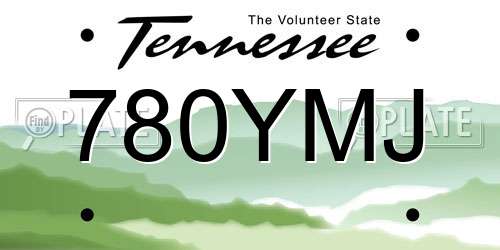 780YMJ Tennessee License Plate