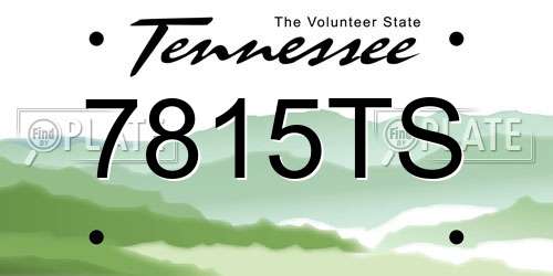 7815TS Tennessee License Plate