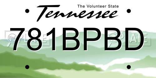 781BPBD Tennessee License Plate