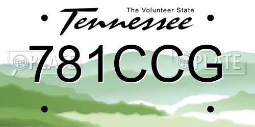 781CCG Tennessee License Plate