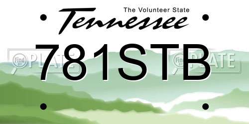 781STB Tennessee License Plate