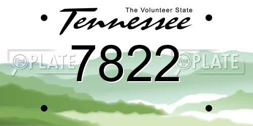 7822 Tennessee License Plate