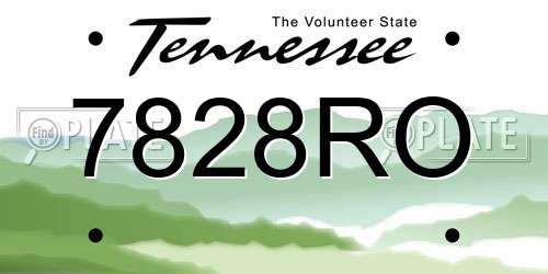 7828RO Tennessee License Plate