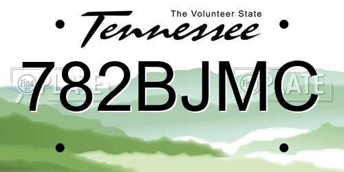 782BJMC Tennessee License Plate